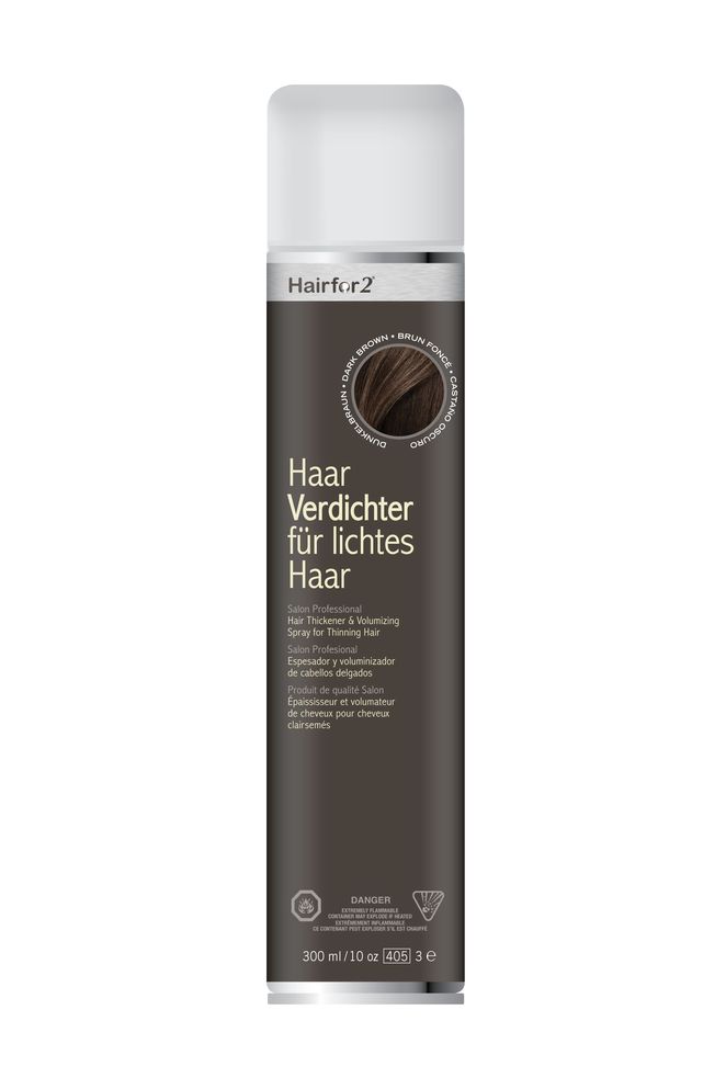 Спрей загуститель для скрытия просветов волос и бороды Hairfor2 – темно-коричневый