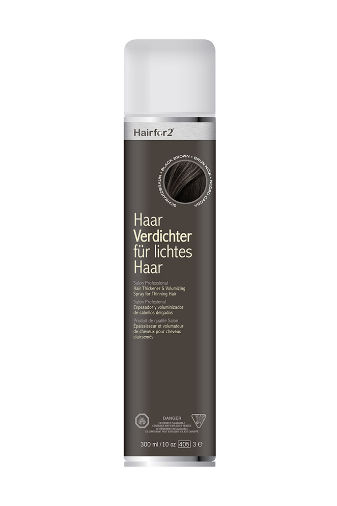 Аэрозольный загуститель для волос и бороды Hairfor2 – черно-коричневый